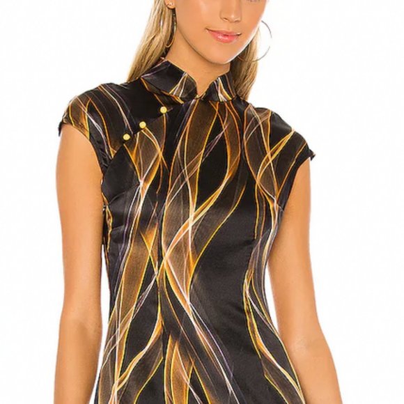 Sexy Kim Shui Studio Qi Pao digital print minidress - S - NWT! - Picture 4 of 7